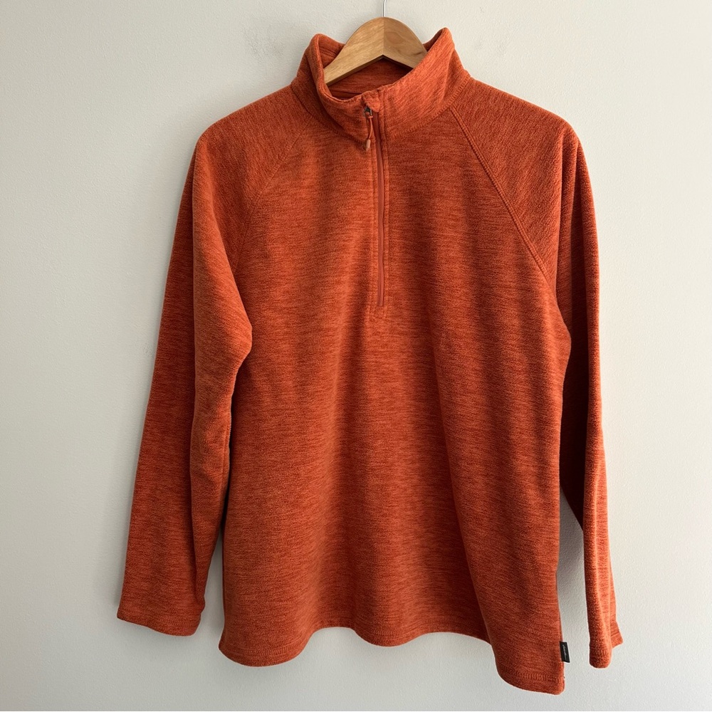 Eddie Bauer Rust Quarter-Zip Fleece Large